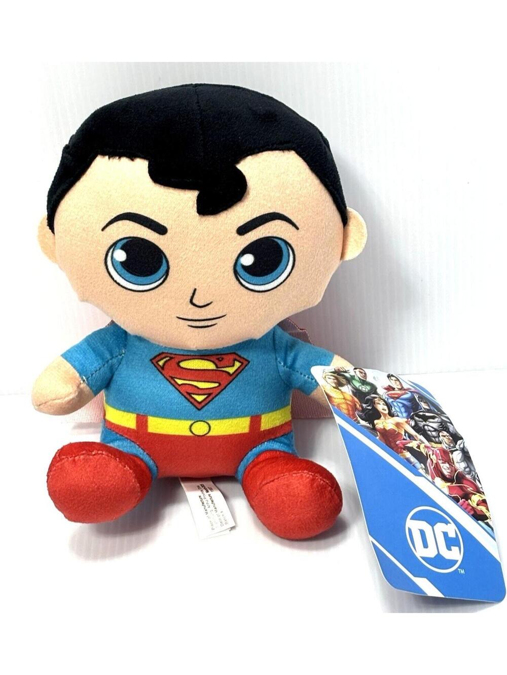 DC Comics Superman Plush Stuffed Man of Steel Blue Red Cape Official NWT